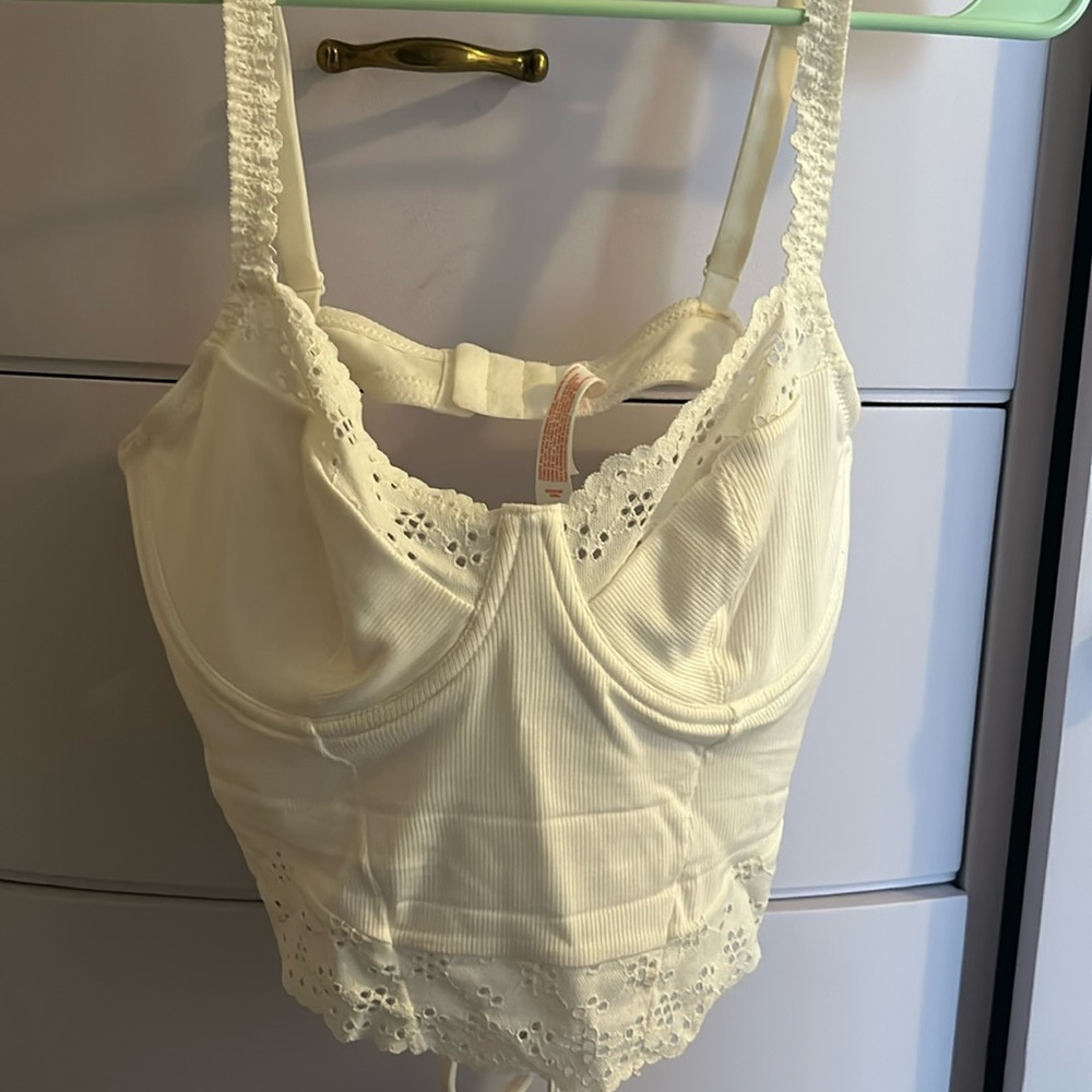 Colsie White Crochet Lace Corset Bralette Top